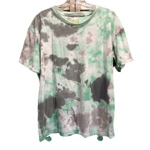 RSQ Use Tie Dye‎ Green/Gray Short Sleeve T-shirt Size Large Soft Crew Neck